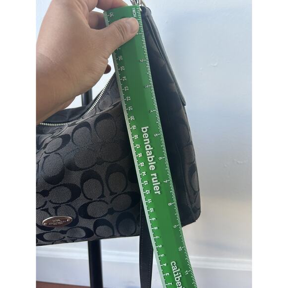 COACH Signature 2-Way Shoulder Bag F36716 2015 in Black and Leather Read PLS - Picture 12 of 13